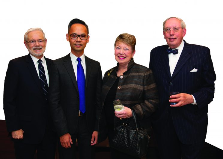  Eugene Bauer, ’67 MD, Kurt Lu, MD, and Gloria Bauer, ’67 MD, with Eric Neilson, MD, Vice President for Medical Affairs and Lewis Landsberg Dean.