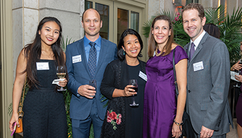From left to right: Tracy Guo; John Tippett, MD; Ming Liu, PhD; Katie Huffman; and Mark Huffman, MD, MPH, ’11 GME.